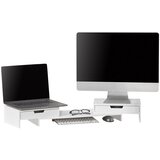 SoBuy organizator za pisalno mizo s stojalom za monitor v beli barvi v skandinavskem slogu, (20815120) | Shoptok.si