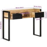 vidaXL konzolna miza 100x35x75 cm Masivni neobdelan les Mango | Shoptok.si