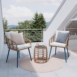 Modern Living Set Za Balkon Leni, Črna, Naravna, Bež, 3-Delno Cene