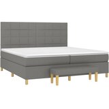 Krevet s oprugama i madracem tamnosivi 200 x 200 cm od tkanine | shoptok.hr