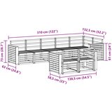  Set vanjskih sofa 8 pcs Bijela 310 x 132,5 x 73 cm | shoptok.hr