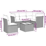  6-dijelni set vrtnih sofa od poliratana s jastucima smeđi | shoptok.hr