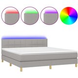  box spring s madracem LED svjetlosivi 160x200 cm tkanina | shoptok.hr