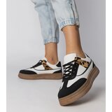 Gemre White and black sneakers with leopard print detail Meril | Shoptok.si
