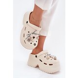 Boto Women's sandals on a chunky platform with embellishments beige Vivira | Shoptok.si