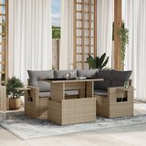  The Living Store Vrtna sedežna garnitura 5-delna z blazinami bež poli ratan - Vrtna Sedežna Garniture, (21478444) | Shoptok.si