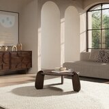 MOME Temno rjava okrogla klubska mizica iz masivnega manga ø 80 cm Tamira – | Shoptok.si