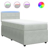 vidaXL Box spring postelja z vzmetnico svetlo siv 90x190 cm žamet, (21304705) Cene