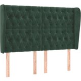  Vzglavje z ušesi temno zeleno 163x23x118/128 cm žamet, (20933728) | Shoptok.si