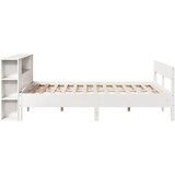  Krevet s regalom z knjige bez madraca bijeli 135x190cm borovina | shoptok.hr
