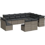 12-dijelni set vrtnih sofa od poliratana s jastucima sivi | shoptok.hr