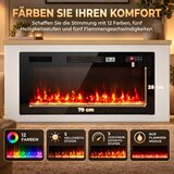  Električni kamin s grijačem 12 boja plamena TV ormarić s kaminom za televizore do 55 inča 114 cm bijela | shoptok.hr