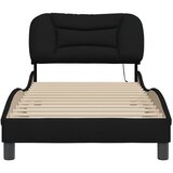  Okvir kreveta s LED-om bez madraca Hvar crni 80x200cm od tkanine | shoptok.hr