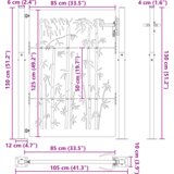 vidaXL Vrtna vrata Crna 105 x 125 cm Čelik s praškastim premazom | shoptok.hr