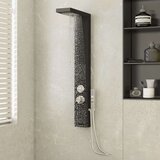 vidaXL Panel za tuš aluminij črne barve | Shoptok.si