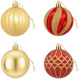  Set božićnih kuglica 30 kom. Zlatna i crvena Ø 6 cm Plastika | shoptok.hr