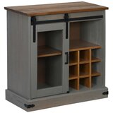 Komoda HALDEN s kliznim vratima siva 80x40x80 cm puno drvo | Eponuda.com