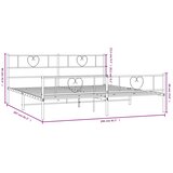  Metalni okvir kreveta uzglavlje i podnožje crni 200x200 cm | shoptok.hr