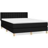  Krevet s oprugama i madracem crni 140 x 190 cm od tkanine | shoptok.hr