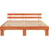  Krevetna konstrukcija s uzglavljem Smeđa 200x200 cm Čvrsta borovina | shoptok.hr