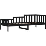  Dnevni ležaj crni 80 x 200 cm od masivne borovine | shoptok.hr