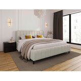 CARRYHOME OBLAZINJENA POSTELJA 140 cm x 200 cm , tekstil bež Cene