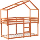  Krevet na kat s krovom voštano smeđi 75x190 cm masivna borovina | shoptok.hr