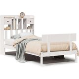 vidaXL Knjižna postelja brez vzmetnice bela 75x190 cm trdna borovina | Shoptok.si