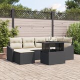 vidaXL Set od 7 vrtnih sofa s jastučićima Crni Poli ratan Cijene