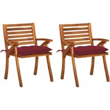 Maison Chic Vrtni jedilni stoli - Stol za vrt z blazinami 2 kosa trden akacijev les JS400, (21877805) | Shoptok.si