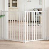 vidaXL Vrata za pse sklopiva 2 panela bijela 160 cm masivna jelovina | shoptok.hr