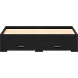  Postelja z predali Črni hrast 135x190 cm Izdelano iz vezanega lesa | Shoptok.si
