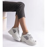 Gemre White women's sneakers with glitter inserts Caraballo | Shoptok.si