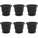  Saksije za biljke 6 pcs Crna Ø 34 x 28 cm Plastika | shoptok.hr