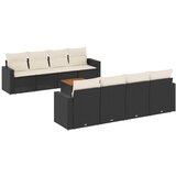 Maison Chic Seti vrtnega pohištva - Vrtna garnitura - Vrtni pohištvo set 9-delna z blazinami črn poli ratan, (21798132) | Shoptok.si