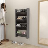 vidaXL Stenska omara za čevlje 2 kosa visok sijaj siva 60x18x60 cm | Shoptok.si