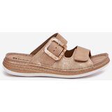 Inblu Women's Slippers With Buckle And Velcro Beige | Shoptok.si