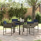  Komplet za jedilnico v vrtu z blazino 5 pcs Siva Poly ratan, (5000045298) | Shoptok.si