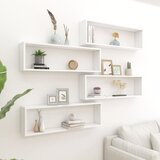  Stenske police kockaste 4 kosi bele 100x15x30 cm iverna plošča, (20620664) | Shoptok.si
