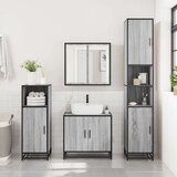 3-dijelni set kupaonskog namještaja siva boja hrasta drveni | shoptok.hr