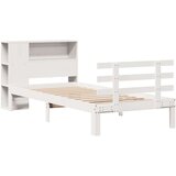  Knjižna postelja brez vzmetnice bela 75x190 cm trdna borovina | Shoptok.si
