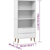  Regal za knjige MOLDE bijeli 85x35x170,5 cm od masivne borovine | Eponuda.com