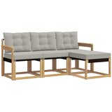vidaXL Zunanja garnitura za sedenje 4 pcs Bela in svetlo siva, (5000281789) | Shoptok.si