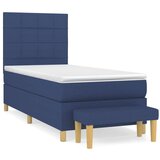 vidaXL Box spring postelja z vzmetnico moder 80x200 cm blago | Shoptok.si
