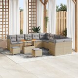 vidaXL 13-dijelni set vrtnih sofa s jastučićima bež poli ratan akacija | shoptok.hr