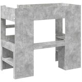  Postelja na podstrešju z mizo Betonsko siva 80 x 200 cm, (5000137061) | Shoptok.si