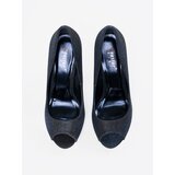 SEASTAR Navy blue glitter pumps with open toes | Shoptok.si