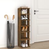 vidaXL Stalak za cipele dimljeni hrast 25x27x102 cm konstruirano drvo Cijene