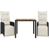  3-dijelni vrtni bistro set od poliratana s jastucima crni | shoptok.hr