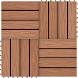 vidaXL 11 talnih plošč globok relief WPC 30x30 cm 1 m² svetlo rjave Cene